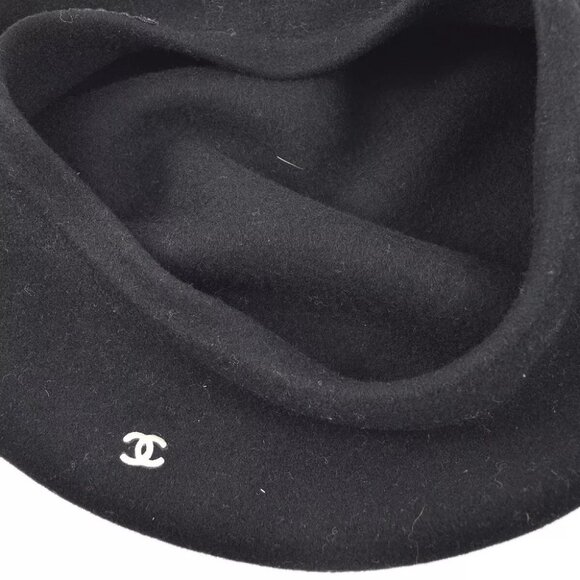 Chanel Black Hat Beret Small Good 161808 main image 4